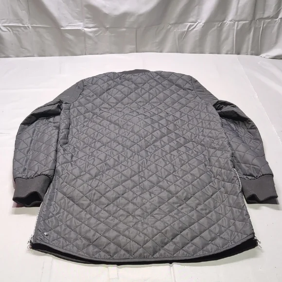 Zella Womens Black Quilted Chore Jacket Pocketed Long Sleev Full Zip Size M - Picture 6 of 6